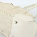 PRADA Tote Bag Canvas White Silver Auth 183028A-9