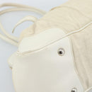 PRADA Tote Bag Canvas White Silver Auth 183028A-14