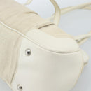 PRADA Tote Bag Canvas White Silver Auth 183028A-15