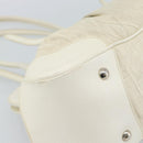 PRADA Tote Bag Canvas White Silver Auth 183028A-16