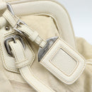 PRADA Tote Bag Canvas White Silver Auth 183028A-17