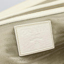 PRADA Tote Bag Canvas White Silver Auth 183028A-18
