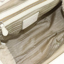 PRADA Tote Bag Canvas White Silver Auth 183028A-11