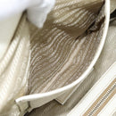 PRADA Tote Bag Canvas White Silver Auth 183028A-23