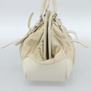 PRADA Tote Bag Canvas White Silver Auth 183028A-4