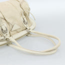 PRADA Tote Bag Canvas White Silver Auth 183028A-7