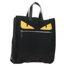 FENDI Monster Bugs Tote Bag Nylon Black Silver Auth 183030M-1