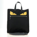 FENDI Monster Bugs Tote Bag Nylon Black Silver Auth 183030M-12