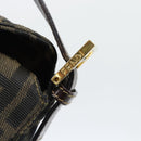 FENDI Zucca Canvas Mamma Baguette Schoudertas Zwart Bruin Auth 183031V-14
