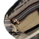 FENDI Zucca Canvas Mamma Baguette Schoudertas Zwart Bruin Auth 183031V-19