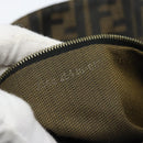 FENDI Zucca Canvas Mamma Baguette Schoudertas Zwart Bruin Auth 183031V-21