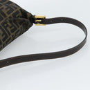 FENDI Zucca Canvas Mamma Baguette Schoudertas Zwart Bruin Auth 183031V-7
