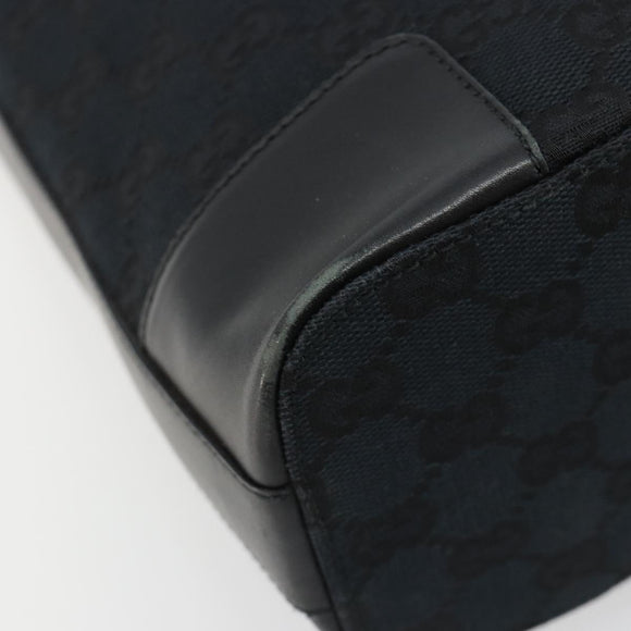 GUCCI GG Canvas Schultertasche Schwarz Gold Auth 183032