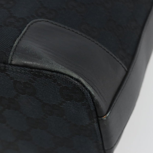 GUCCI GG Canvas Schultertasche Schwarz Gold Auth 183032