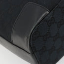GUCCI GG Canvas Schultertasche Schwarz Gold Auth 183032-16