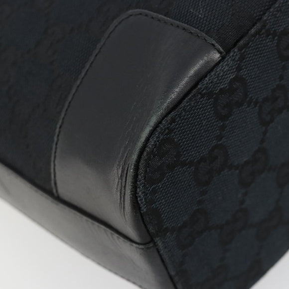 GUCCI GG Canvas Schultertasche Schwarz Gold Auth 183032