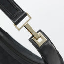 GUCCI GG Canvas Schultertasche Schwarz Gold Auth 183032-17