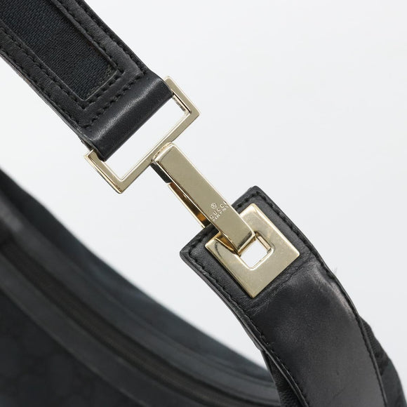 GUCCI GG Canvas Schultertasche Schwarz Gold Auth 183032