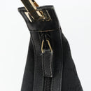 GUCCI GG Canvas Schultertasche Schwarz Gold Auth 183032-10