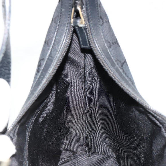 GUCCI GG Canvas Schultertasche Schwarz Gold Auth 183032