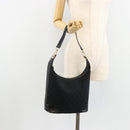GUCCI GG Canvas Schultertasche Schwarz Gold Auth 183032-23