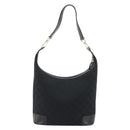 GUCCI GG Canvas Schultertasche Schwarz Gold Auth 183032-2