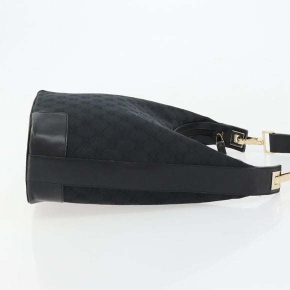 GUCCI GG Canvas Schultertasche Schwarz Gold Auth 183032