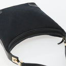 GUCCI GG Canvas Schultertasche Schwarz Gold Auth 183032-6