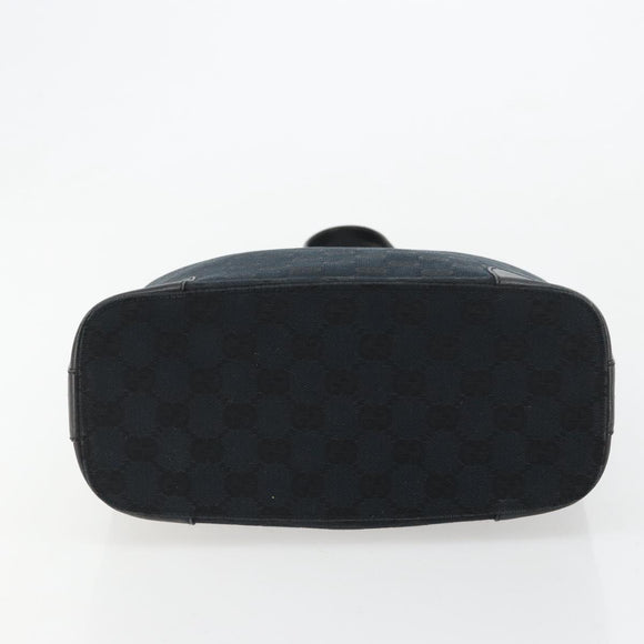 GUCCI GG Canvas Schultertasche Schwarz Gold Auth 183032