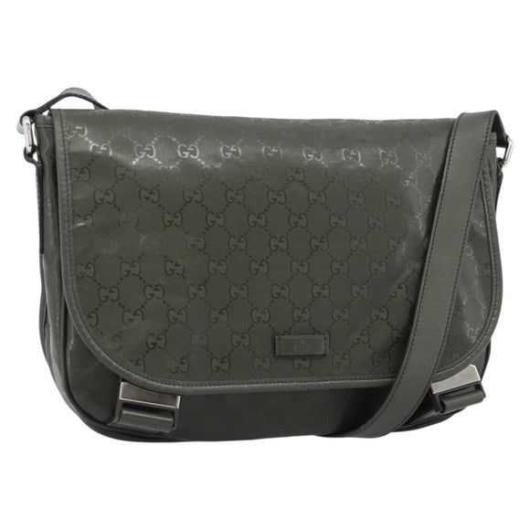 GUCCI GG Implementation Shoulder Bag PVC Green Silver 201732 Auth 183034A
