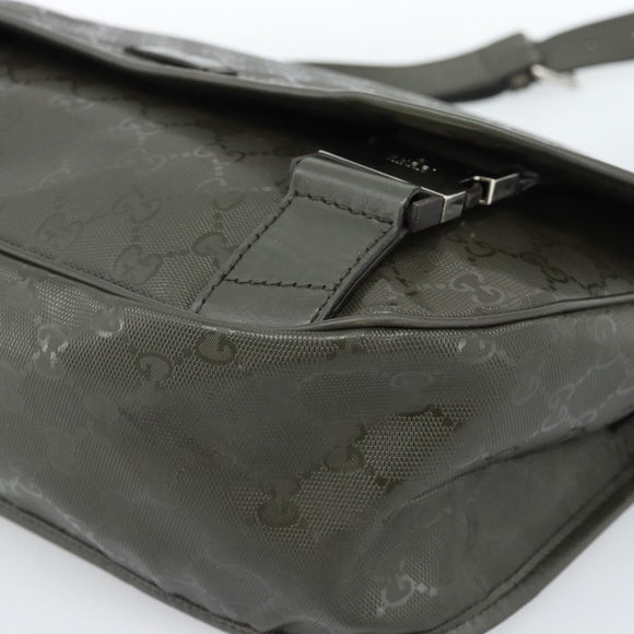 GUCCI GG Implementation Shoulder Bag PVC Green Silver 201732 Auth 183034A