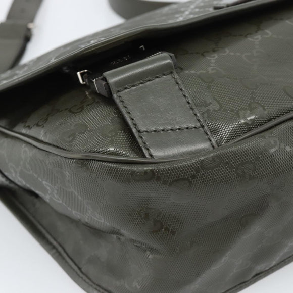 GUCCI GG Implementation Shoulder Bag PVC Green Silver 201732 Auth 183034A