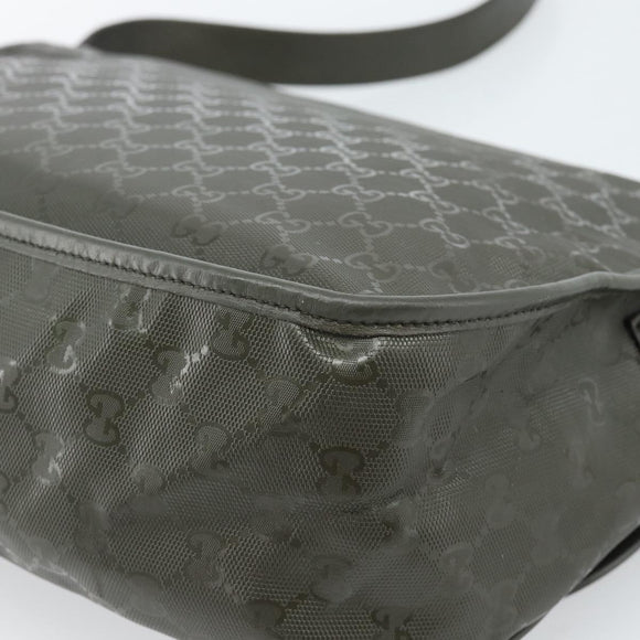 GUCCI GG Implementation Shoulder Bag PVC Green Silver 201732 Auth 183034A