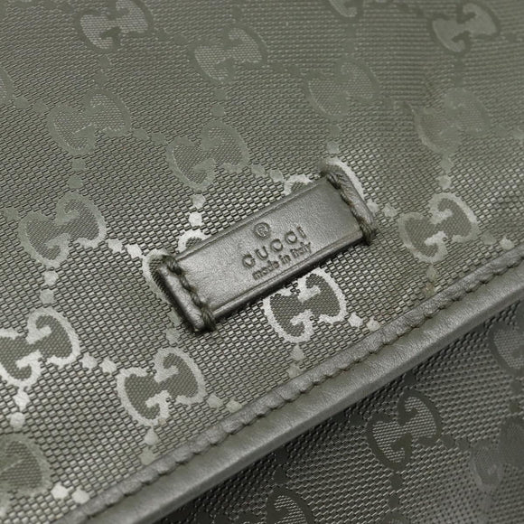 GUCCI GG Implementation Shoulder Bag PVC Green Silver 201732 Auth 183034A