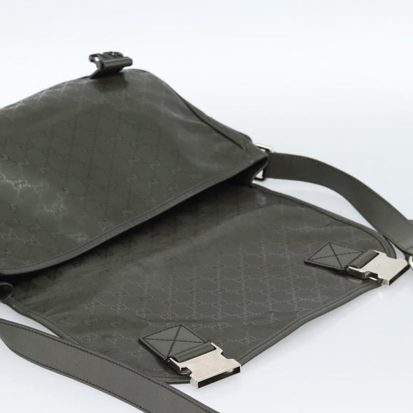 GUCCI GG Implementation Shoulder Bag PVC Green Silver 201732 Auth 183034A