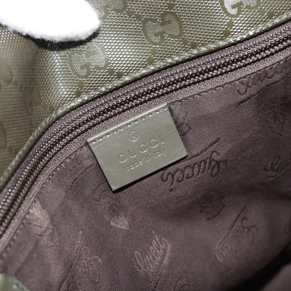 GUCCI GG Implementation Shoulder Bag PVC Green Silver 201732 Auth 183034A