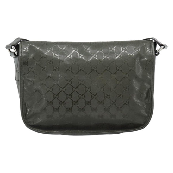 GUCCI GG Implementation Shoulder Bag PVC Green Silver 201732 Auth 183034A