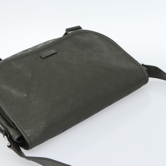 GUCCI GG Implementation Shoulder Bag PVC Green Silver 201732 Auth 183034A