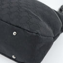GUCCI GG Canvas Handtas Zwart Zilver Auth 183035-9