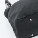 GUCCI GG Canvas Handtas Zwart Zilver Auth 183035-14