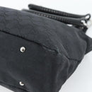 GUCCI GG Canvas Handtas Zwart Zilver Auth 183035-15