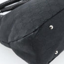 GUCCI GG Canvas Handtas Zwart Zilver Auth 183035-16