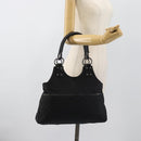 GUCCI GG Canvas Handtas Zwart Zilver Auth 183035-21