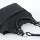 GUCCI GG Canvas Handtas Zwart Zilver Auth 183035-6