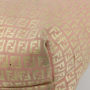 FENDI Zucchino Canvas Tote Bag Pink Gold Auth 183038A-12