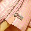 FENDI Zucchino Canvas Tote Bag Pink Gold Auth 183038A-20