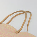 FENDI Zucchino Canvas Tote Bag Pink Gold Auth 183038A-8
