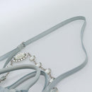 Miu Miu Matelasse Chain Shoulder Bag Leather 2way Silver Light Blue Auth 183039A-16