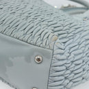 Miu Miu Matelasse Chain Shoulder Bag Leather 2way Silver Light Blue Auth 183039A-18