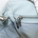 Miu Miu Matelasse Chain Shoulder Bag Leather 2way Silver Light Blue Auth 183039A-23